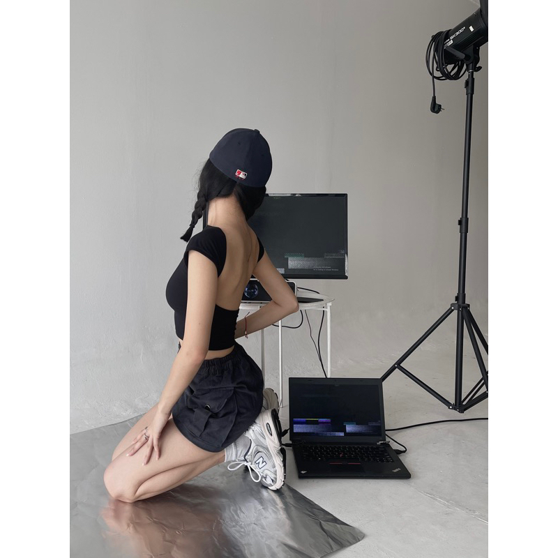 Top Senza Schienale Donna - Sexy Y2K, Due Modi D'Indossare, Nero, Taglia S - Foto 10