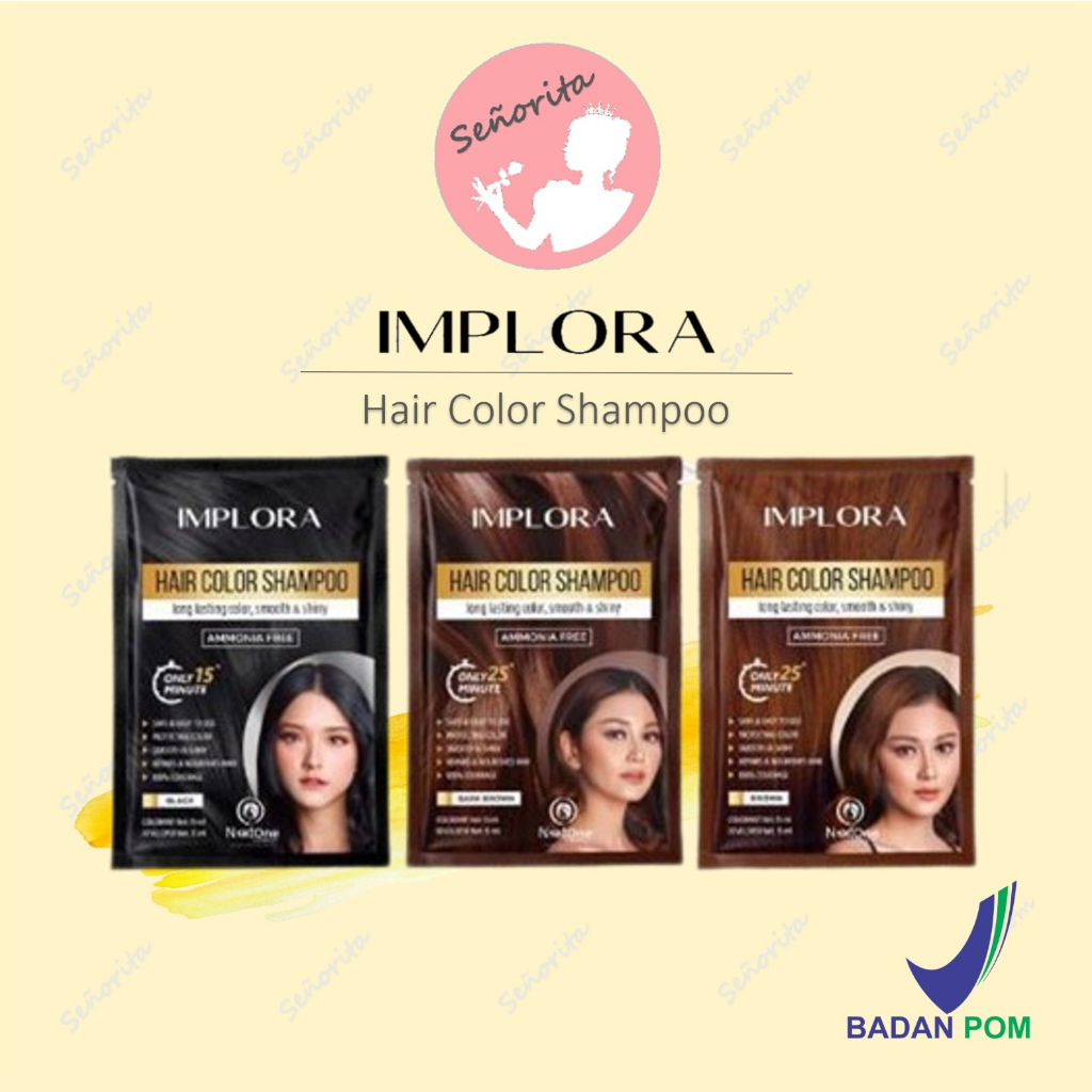 Jual IMPLORA Hair Color Shampoo 30ml Sachet | Shopee Indonesia
