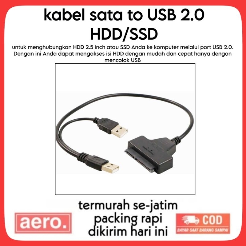 Jual Kabel SATA to USB 2.0 HDD SSD 2.5 Inch Adapter Konektor Hardisk ...