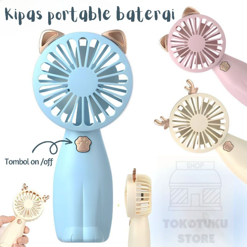 Jual Kipas Angin Portabel Mini Bertenaga Baterai Free Baterai Shopee