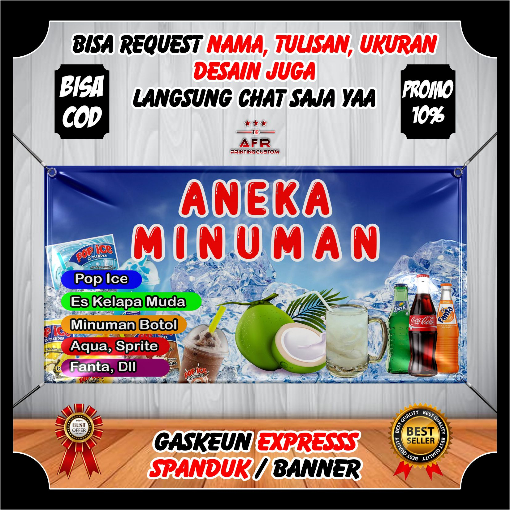 Jual Spanduk Premium Spanduk Banner Backdrop Jualan Aneka Minuman Pop