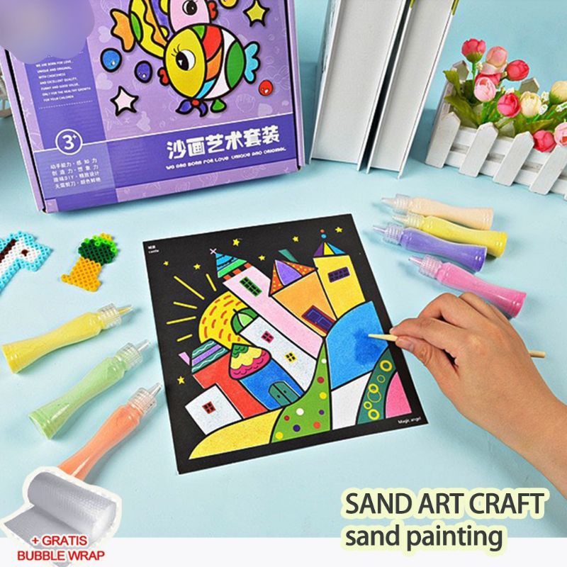 Jual DIY SAND PAINTING ART / Sand Art Craft / Menggambar Melukis Dengan