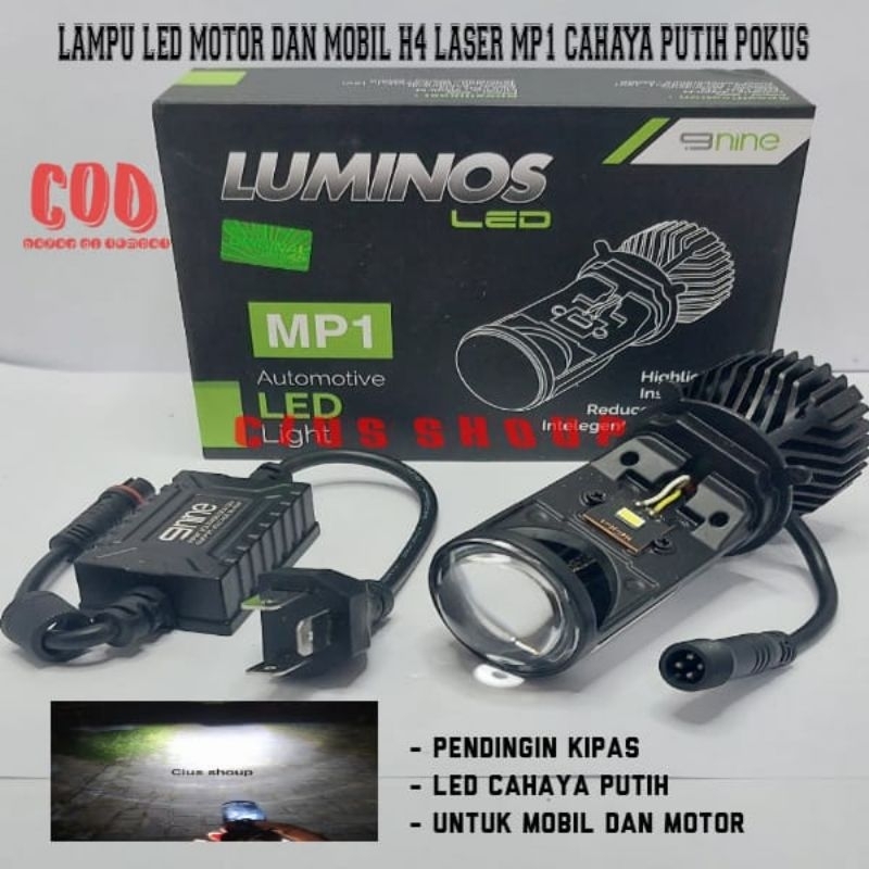 Jual LAMPU LED H4 NINE MP1/MP3 MINI BILED CUT OFF PROJECTOR HI LOW ...