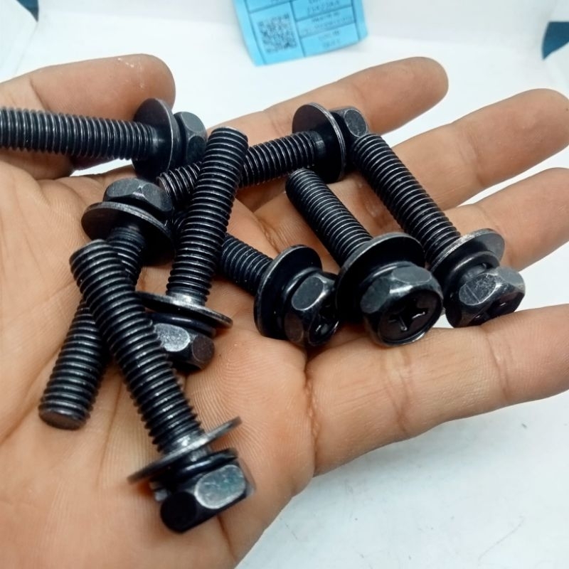 Jual BAUT M8X40 FUL DRAT BAUT 12 KUNCI 13 DABEL RING DABEL KUNCI ...