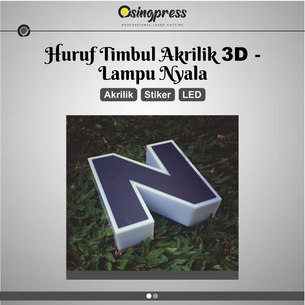 Jual Huruf Timbul Akrilik 3D - LED Lampu Nyala | Shopee Indonesia