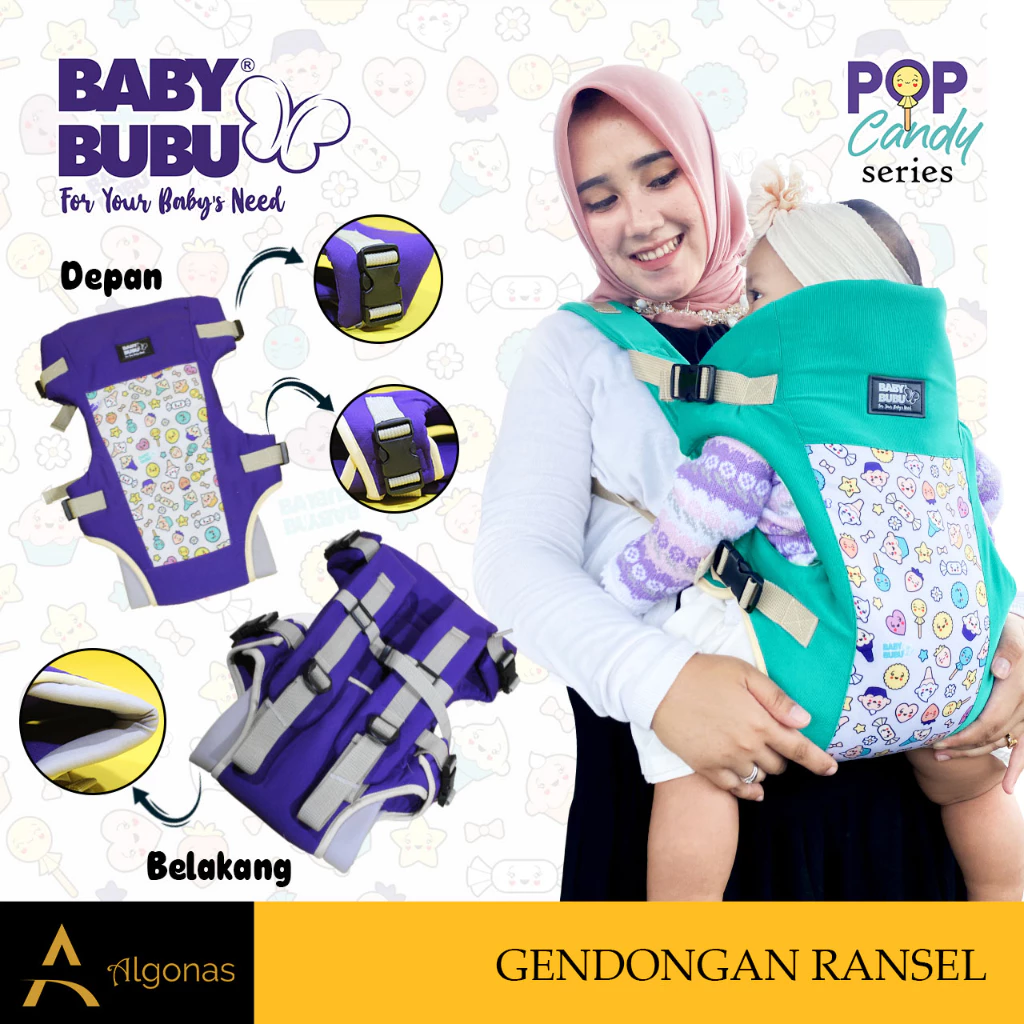 Baby Bubu Gendongan Bayi Ransel Multifungsi Pop Candy Series