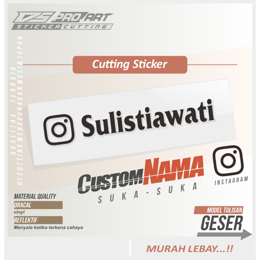 Jual Cutting Sticker Nama Instagram Custom Shopee Indonesia