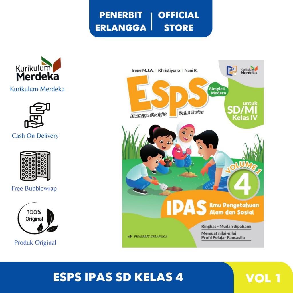 Jual Esps Ipas Sd Vol1 Kelas 4 Kurikulum Merdeka Erlangga Shopee Indonesia 6005