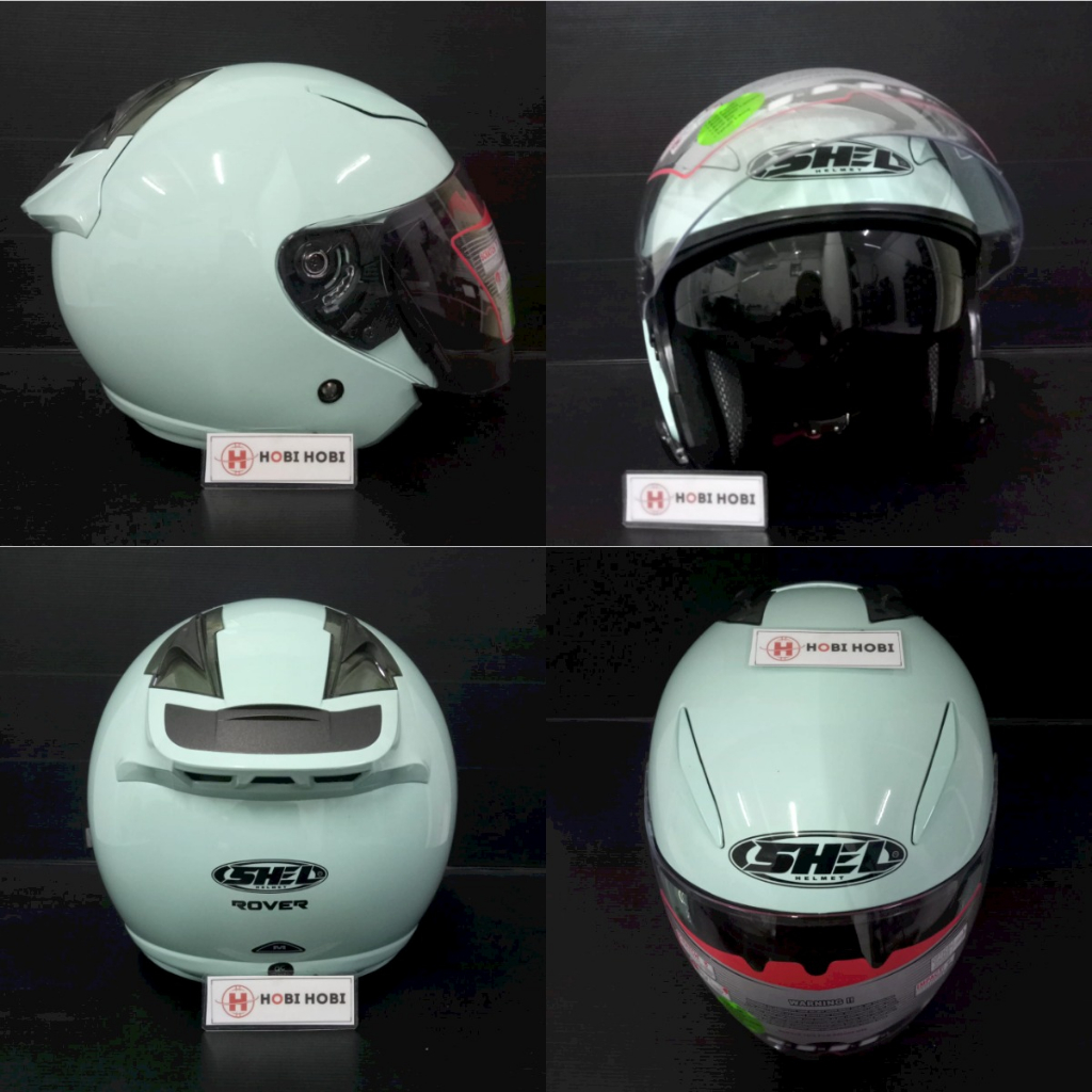 Jual Helm Shell / Shel Rover Solid Polos BLACK Helm Double Visor ...
