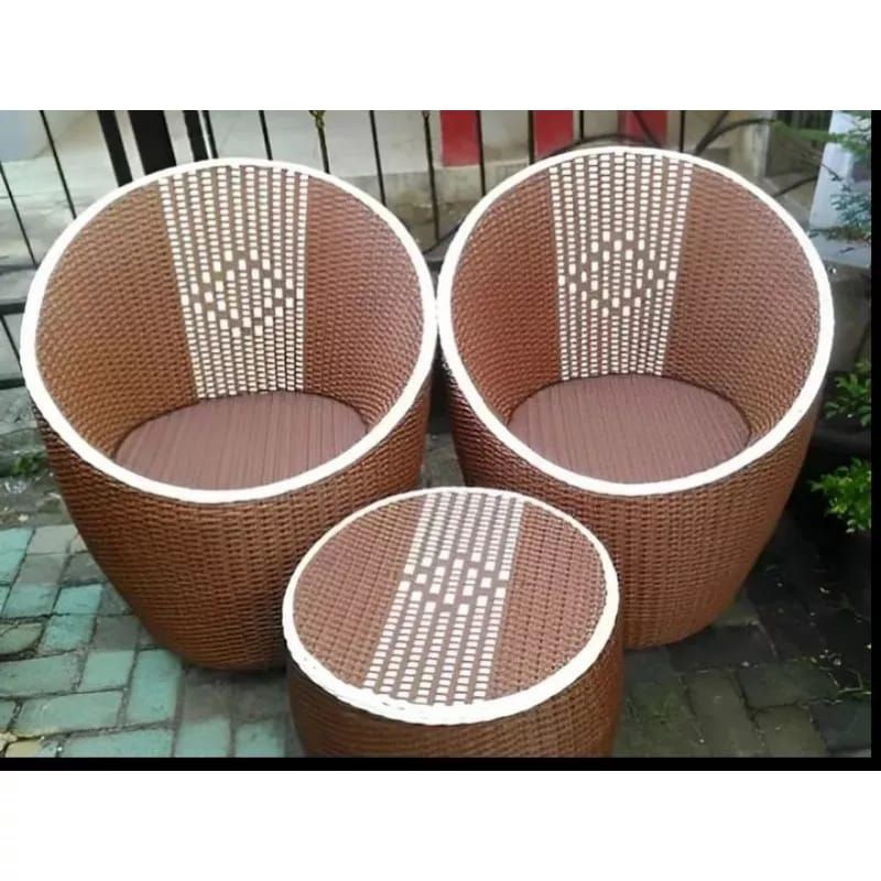 Jual Set Kursi Teras Rotan Sintetis Model Gentong Shopee Indonesia