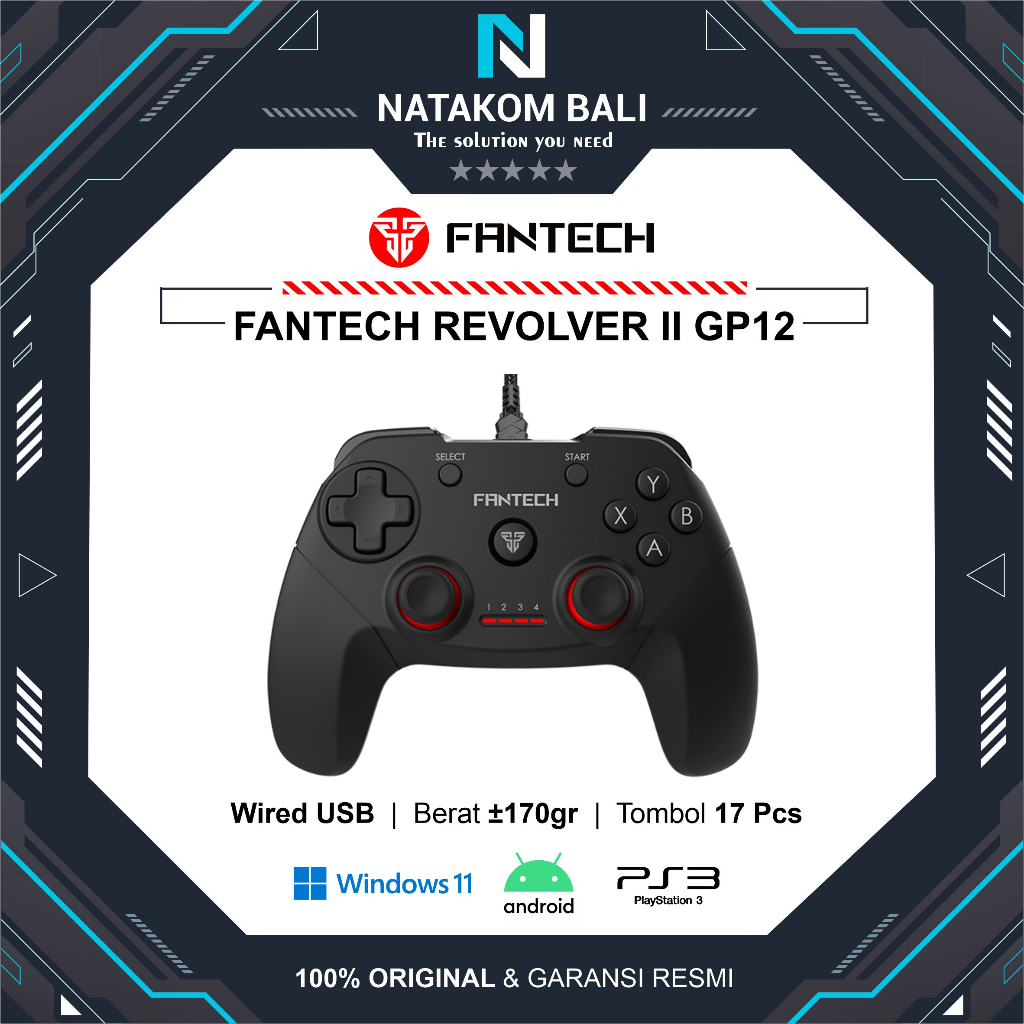 Jual GAMEPAD USB WIRED FANTECH REVOLVER GP12 SUPPORT ANDROID PC PS3 ...