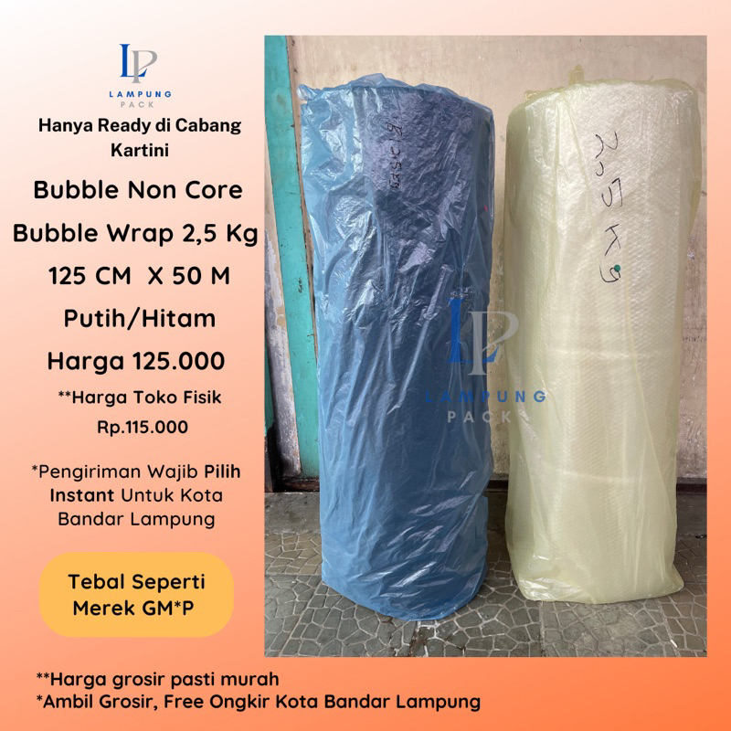 Jual Bubble Wrap Non Core Setara GMPi Lampung 2,5 kg Putih Hitam Shopee Indonesia