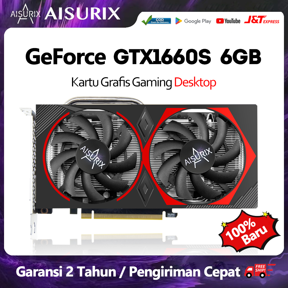 Jual AISURIX GTX 1660 Super 6GB Graphics Card GDDR6 192BIT Computer GPU 100 New Video Card For