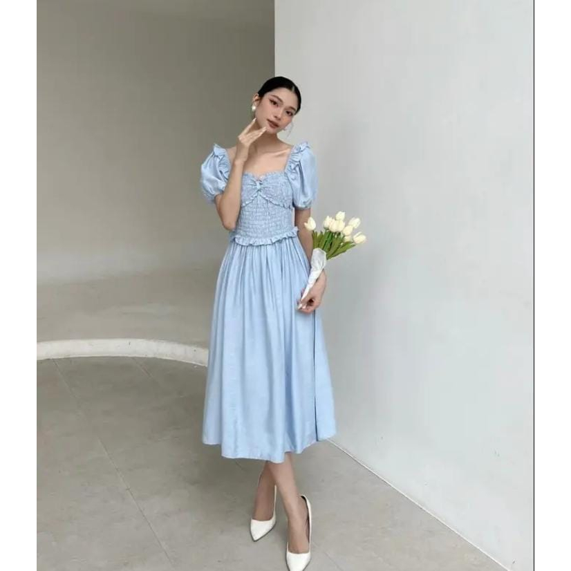 Jual HS RENATA DRESS / KOREAN DRESS CASUAL KEKINIAN / MODEL TERBARU