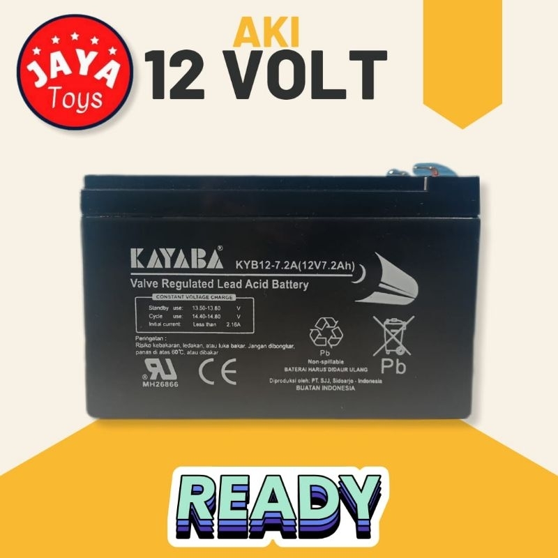 Jual Kayaba 12 Volt 7.2 Amper Accu Vrla Ups Aki Kering 12V | Shopee ...