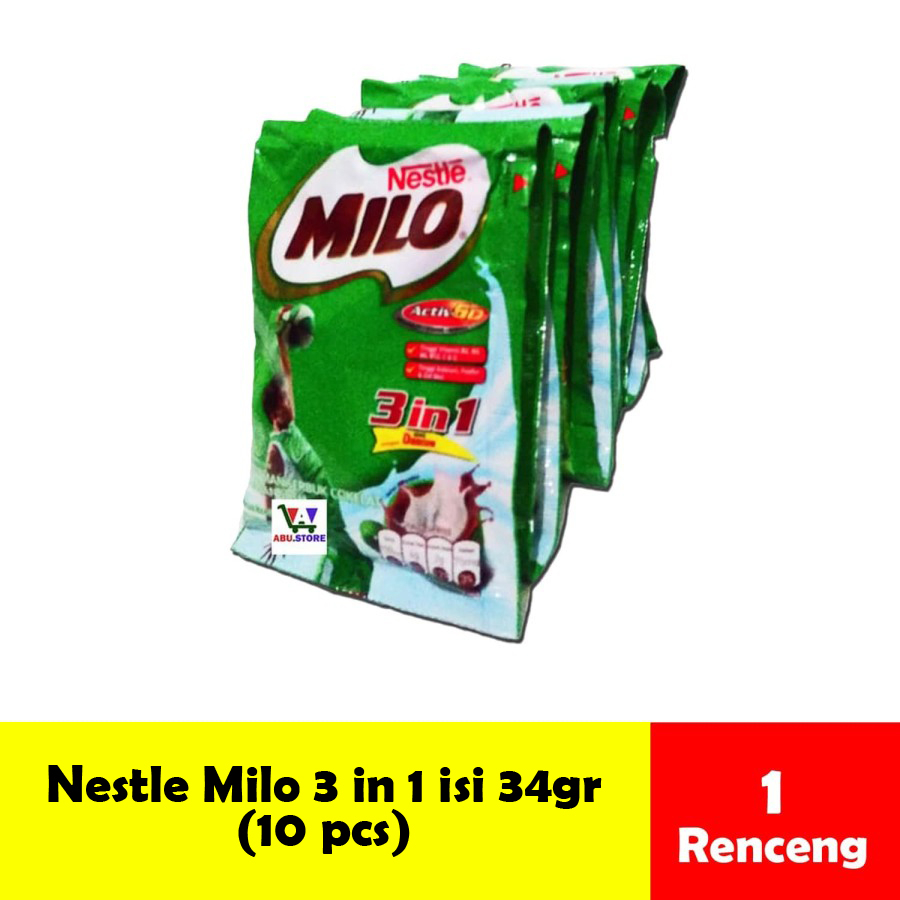 Jual Milo Activ-Go 3 in 1 (10 sachet) rasa cokelat | Shopee Indonesia