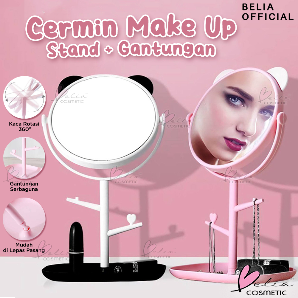 Jual BELIA Cermin Makeup + Hook (Cantolan) Cartoon Mirror Telinga