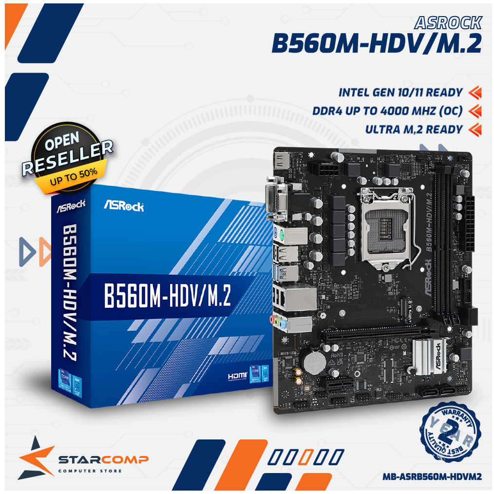 Jual Asrock B560M-HDV M2 LGA1200 Motherboard B 560 M