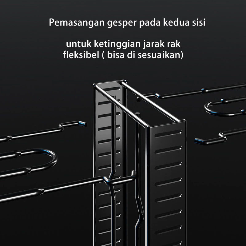Rak tutup panci rak piring besi rak dapur stainless steel serbaguna 8