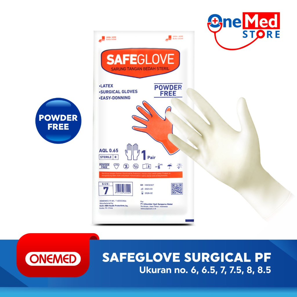 Jual Sarung Tangan Steril Safeglove Surgical Powder Free 1 pasang OJ2 ...