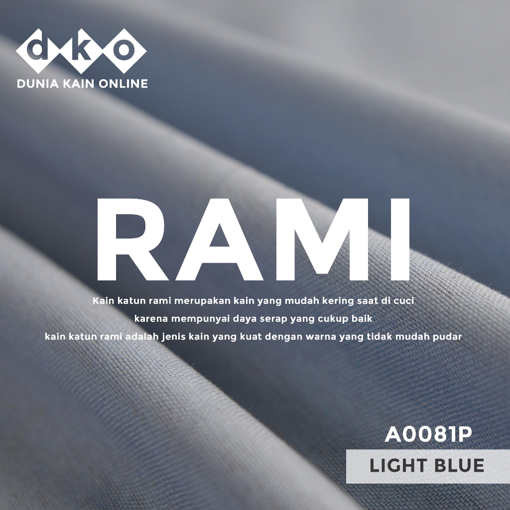 Jual (Variasi) DKO Kain RAMI Linen Premium Warna Biru Muda | Shopee ...