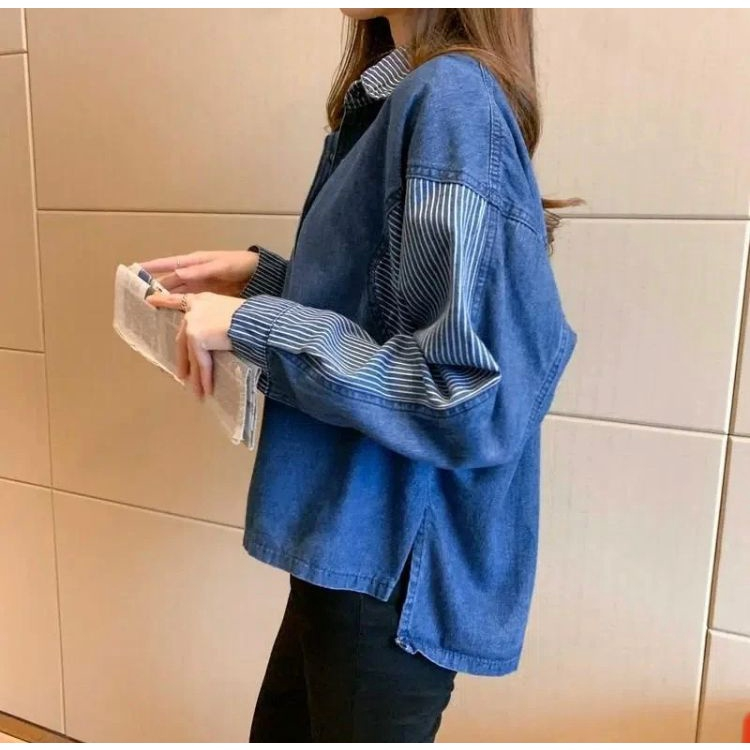 Jual SEVEN.CLOTH KEMEJA JEANS OVERSIZE KOMBINASI KATUN SALUR | Shopee ...