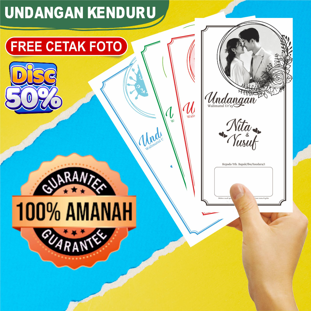 Jual Undangan kenduri, Walimatul ursy, pernikahan, khitanan, tahlilan