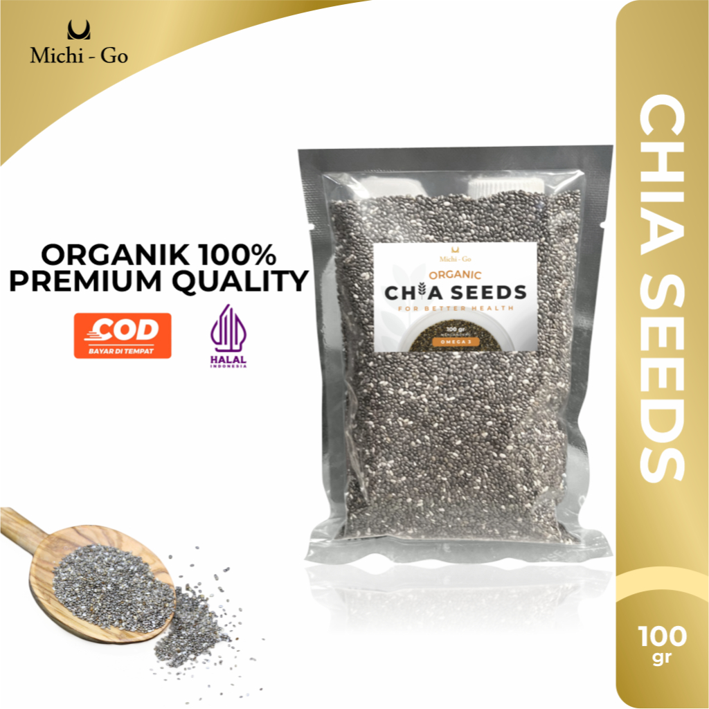 Jual Michigo Chia Seeds Organic Biji Chia 100 gram Chia Seed untuk