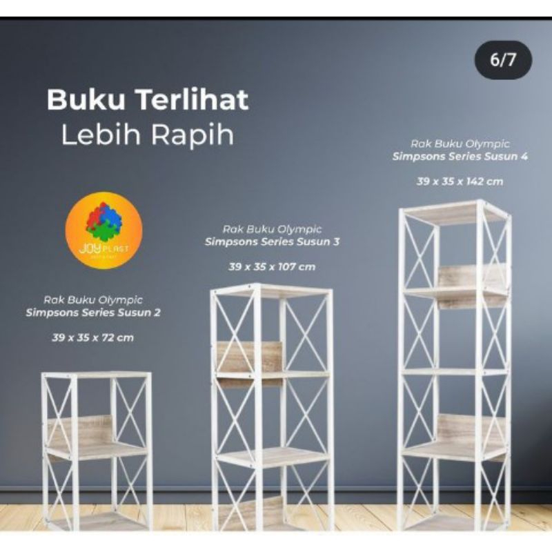 Jual Rak Sebaguna Estetik Panel Kayu MDF HPL/Rak Buku Simpsons/Rak Besi ...