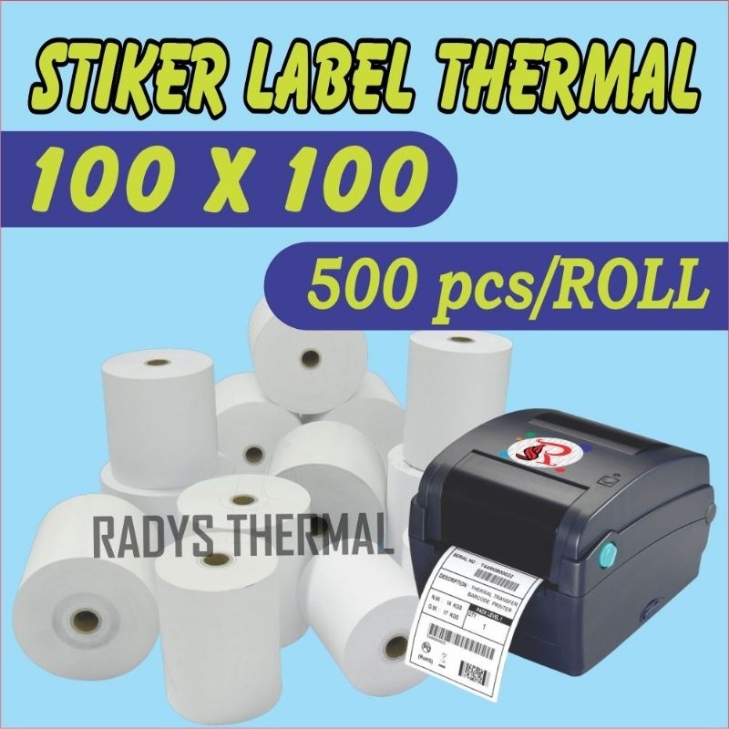 Jual Label Stiker Thermal 100x100mm Isi 500 Roll Barcode 100x100