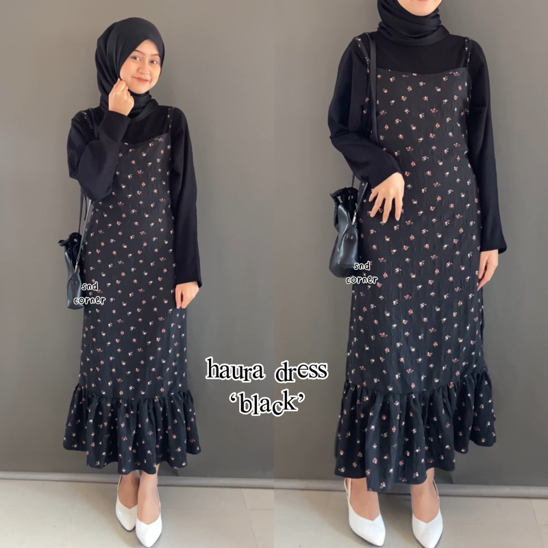 Jual HAURA FLORAL DRESS | KOREAN DRES OVERALL TANPA LENGAN MOTIF BUNGA ...