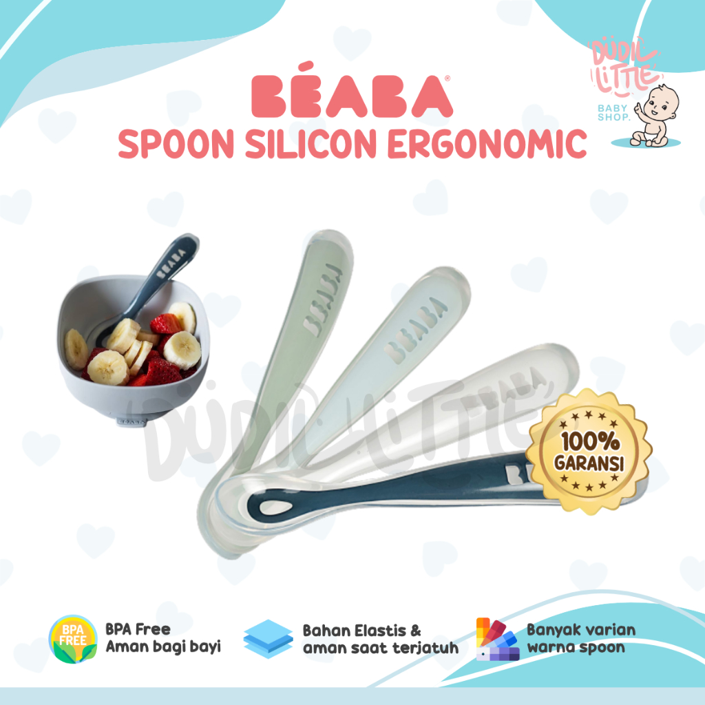 Jual BEABA SPOON SILICON ERGONOMIC 4+ 1ST AGE 1PCS / SENDOK MAKAN BAYI