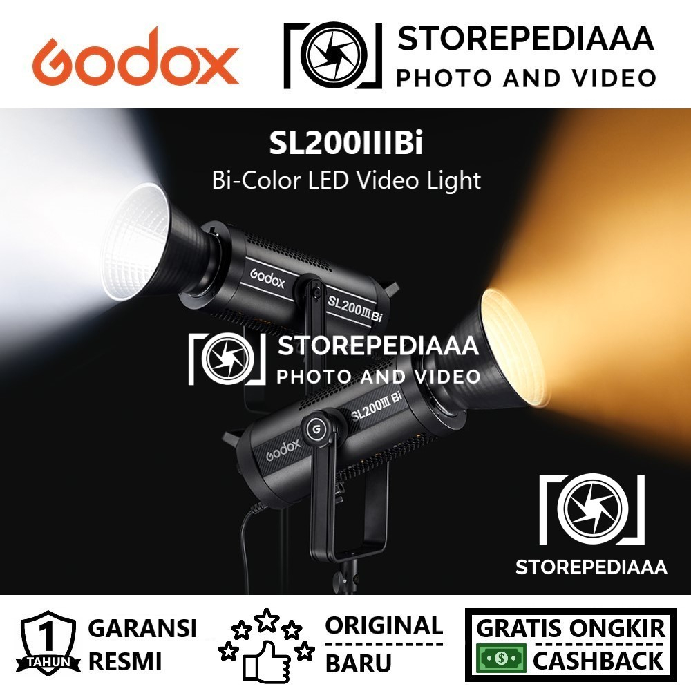 Jual Godox SL200IIIBi Bi-Color LED Video Light SL200III Bi SL200 III Bi ...