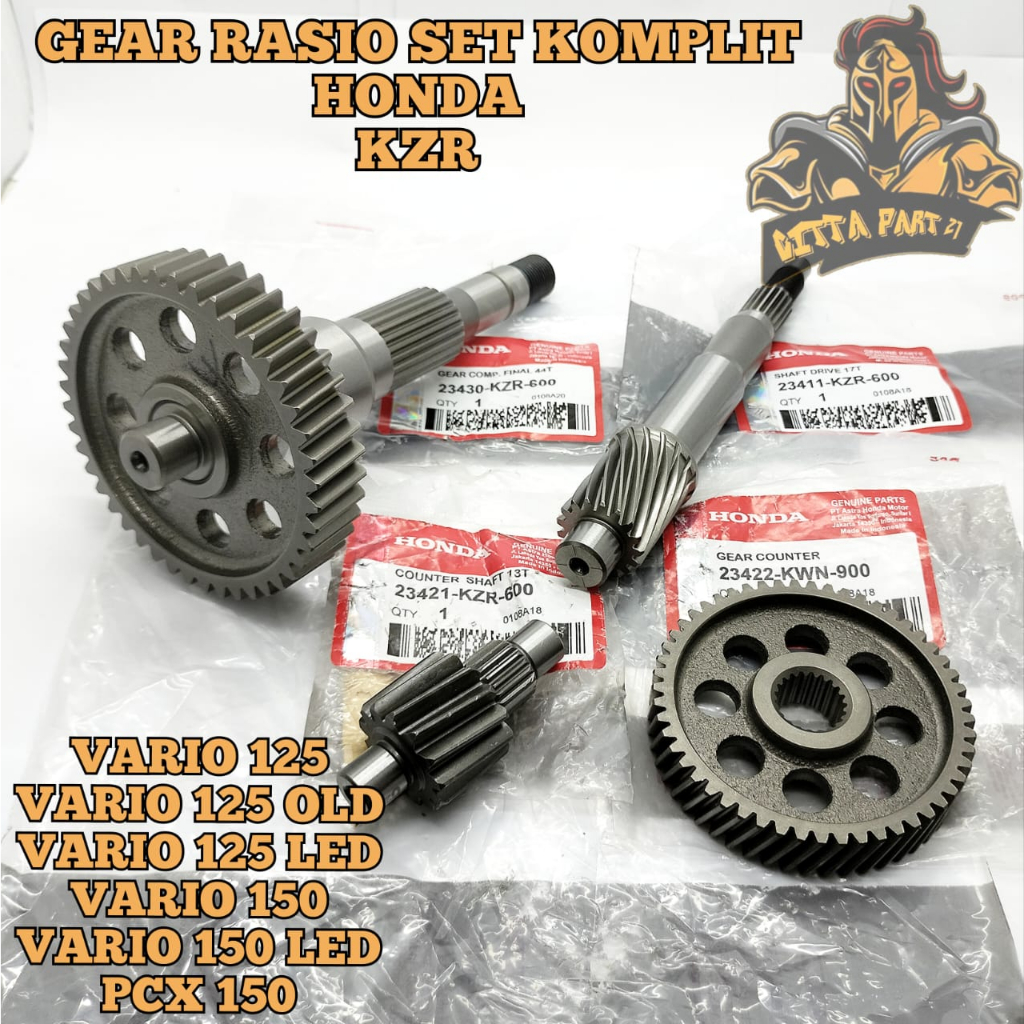 Jual GIGI GEAR RASIO SET KOMPLIT 4 MACAM ASLI ORIGINAL HONDA KUALITAS