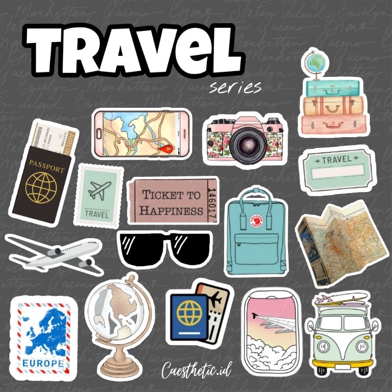 Jual [30PCS] STICKER TRAVEL - STICKER TRAVELING - LIBURAN | STICKER SET ...