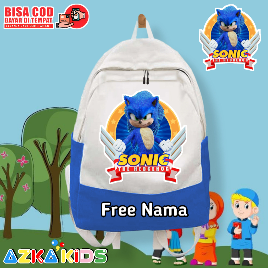 Tas ransel anak SD tas bacpack anak Sonic the Hedgehog