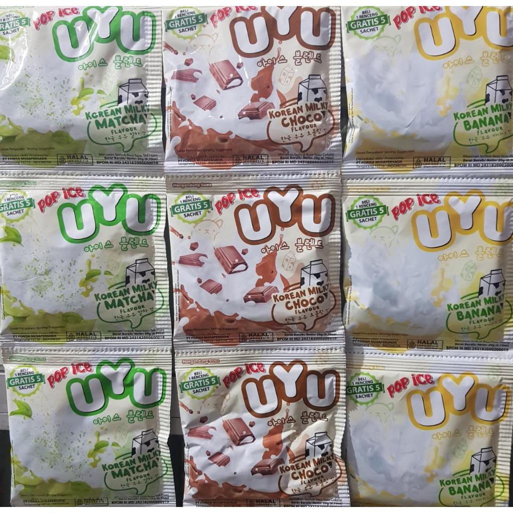 Jual Pop Ice Uyu Gr Renceng Isi Pc Sachet All Varian Shopee Indonesia