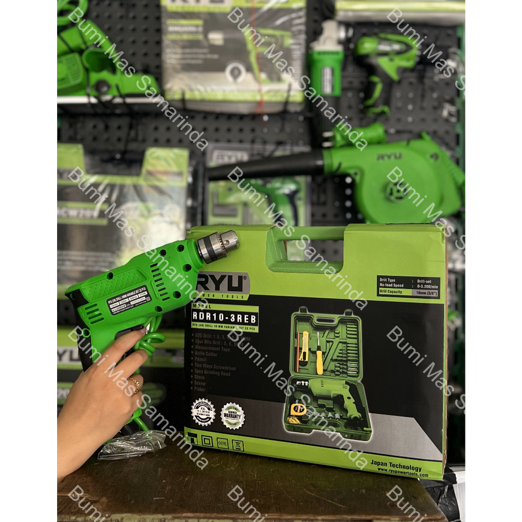 Jual RYU MESIN BOR LISTRIK SET 27PCS 10 MM RDR 10 -3 REB/ RYU HAND ...