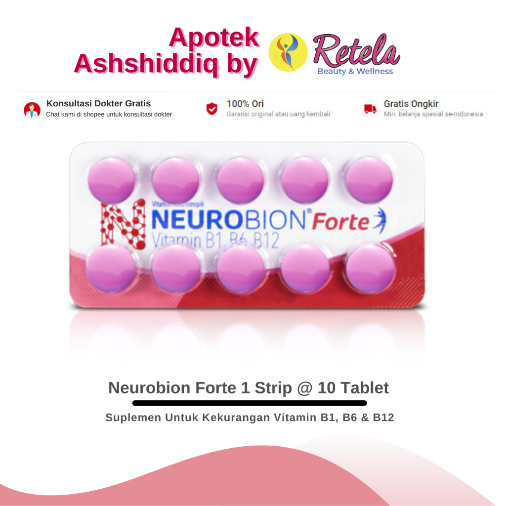 Jual Neurobion Forte 1 Strip @ 10 Tablet / Suplemen Untuk Kekurangan ...