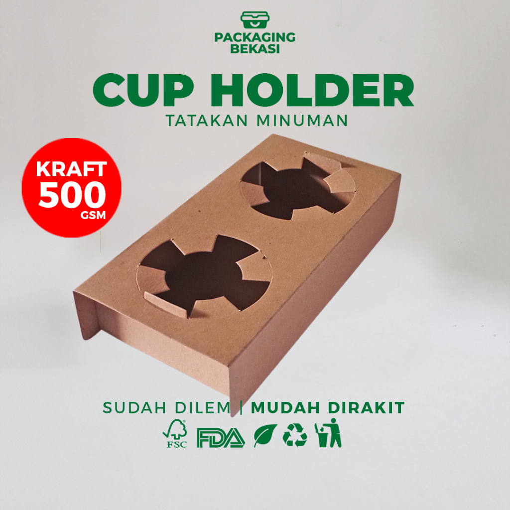 Jual CUP HOLDER PAPER/ TATAKAN MINUMAN TAKE AWAY/KRAFT LAMINASI ...
