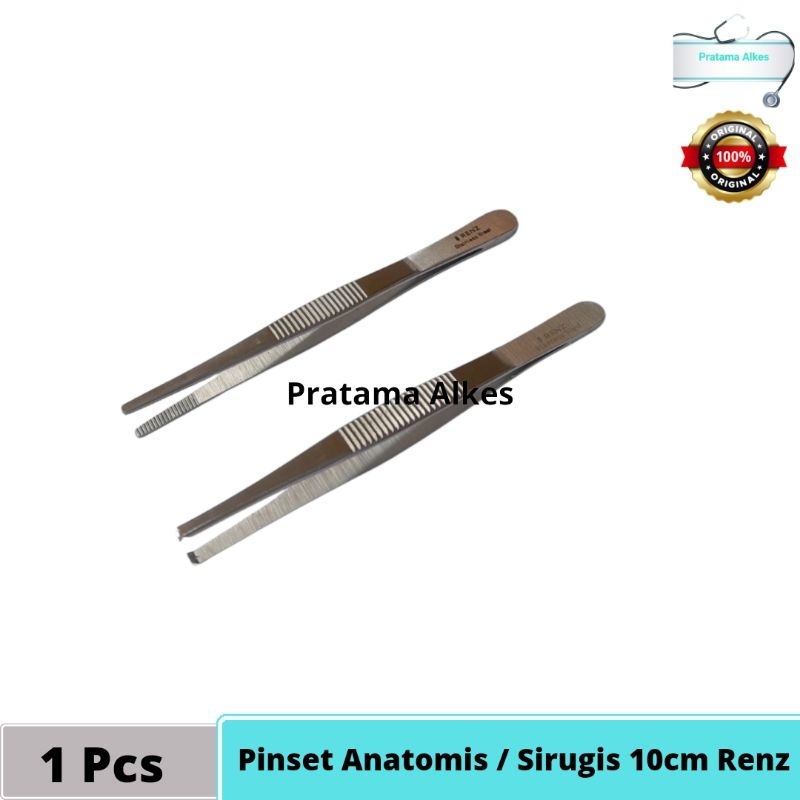 Jual Pinset Anatomis / Sirugis Renz 10cm Pincet Anatomis / Chirugis ...