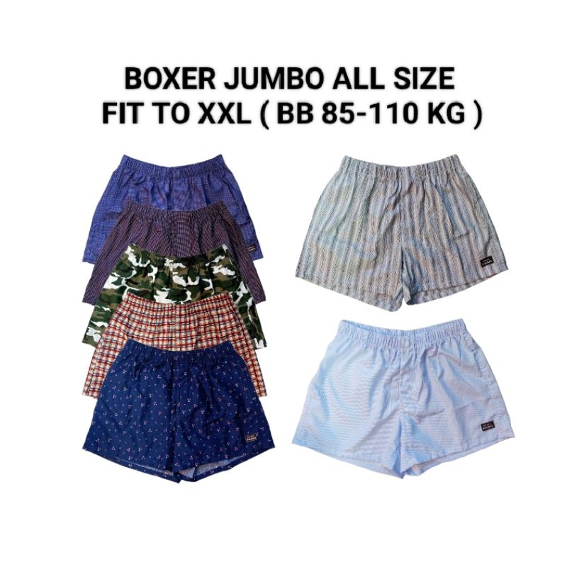 Jual Boxer Jumbo Pria Wanita Dewasa Bahan Katun Printing Premium ( ALL ...