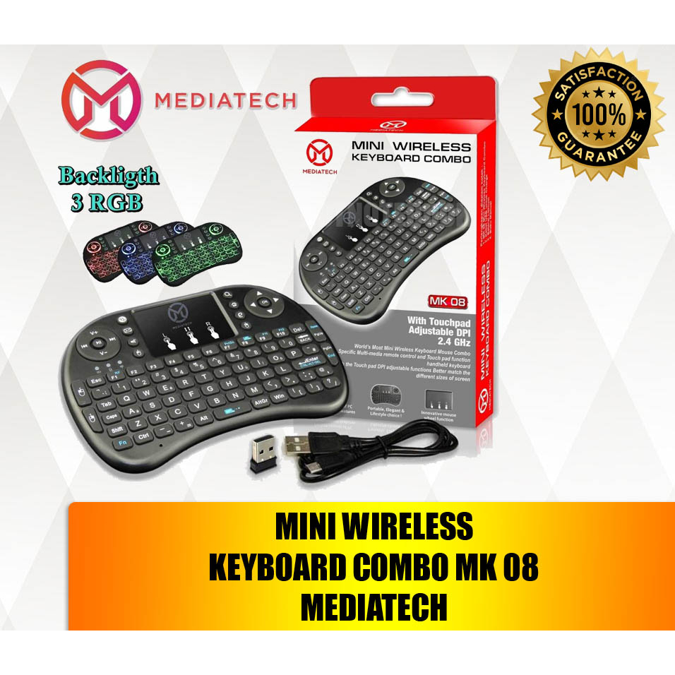 Jual MEDIATECH KEYBOARD MINI WIRELESS BACKLIGHT MK 08 RGB | Shopee ...