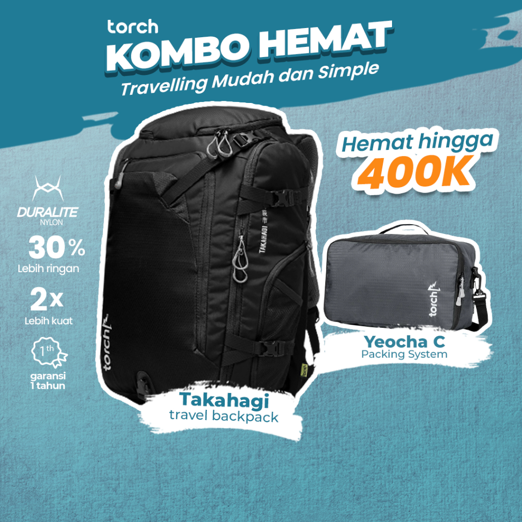 Jual TORCH Bundling Travel Backpack 40L Packing System Organizer Cloth