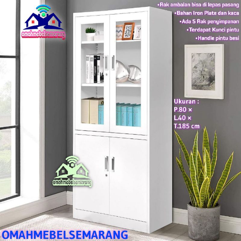 Jual Lemari File Arsip Besi 2 Pintu Kaca STK1 Filing Cabinet Metal Rak ...