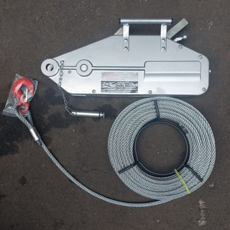 Jual Triport wire rope pulling hoist 1.6 ton x 20 meter merek Nagasaki ...