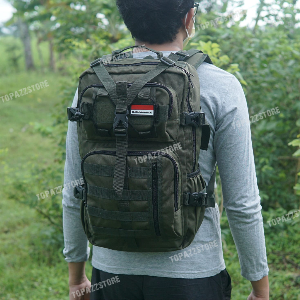 Jual Tas Army Tactical Ransel Tentara tni Polisi Militer Free Raincover ...
