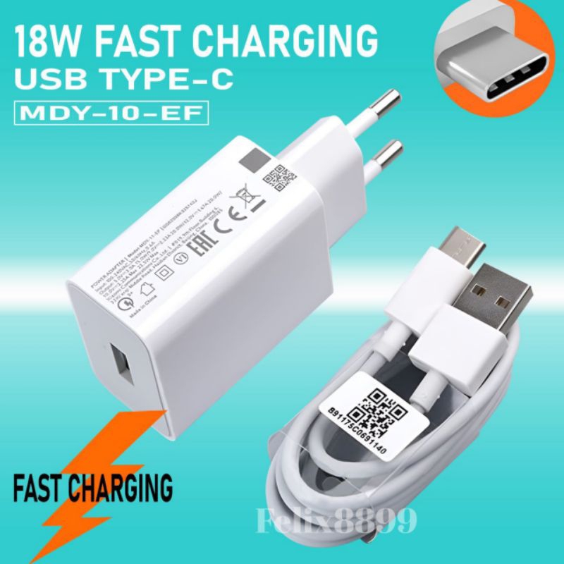 Charger Redmi Note 10 pro 18W 22W 33W Fast charging USB Type C  Qualcomm Qc 3A
