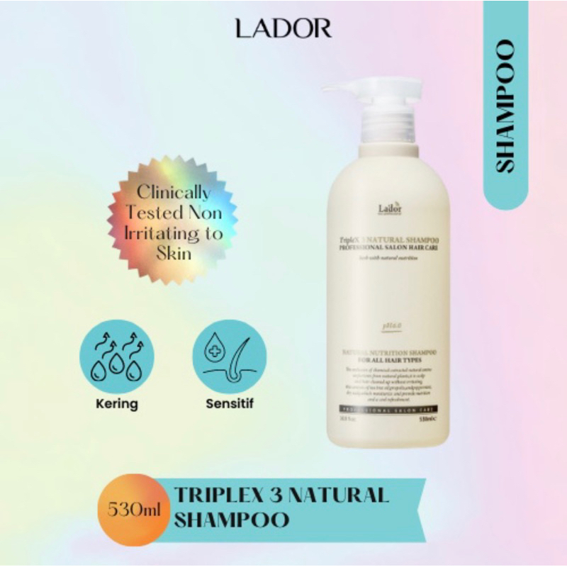 Jual Lador Triplex3 Natural Shampoo 530ml | Shopee Indonesia