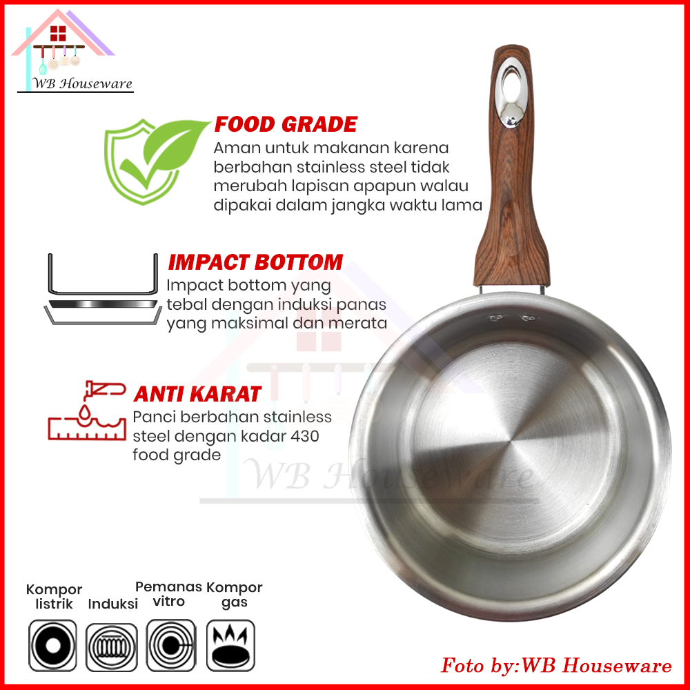 Jual SUPRA Panci Stainless Steel Sauce Pan 18 Cm impact premium ...